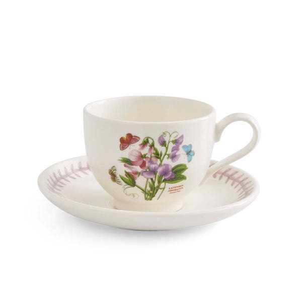 royal worcester Botanic Garden Meadow Teacup & Saucer Sweet Pea