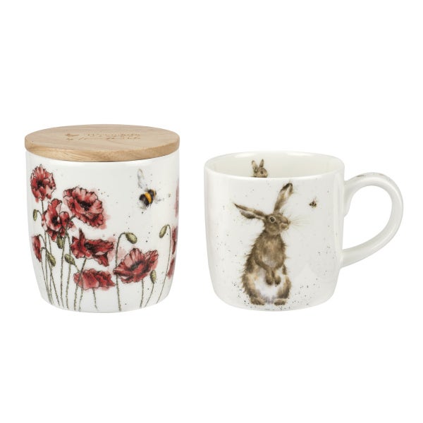 royal worcester EXCLUSIVE Wrendale Designs Hare & the Bee Mug and Candle Set