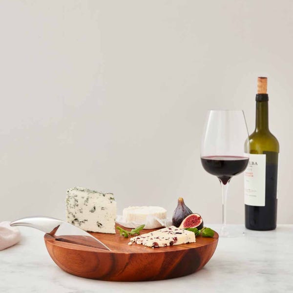 Royal Worcester Nambé Harmony Cheese Board With Knife