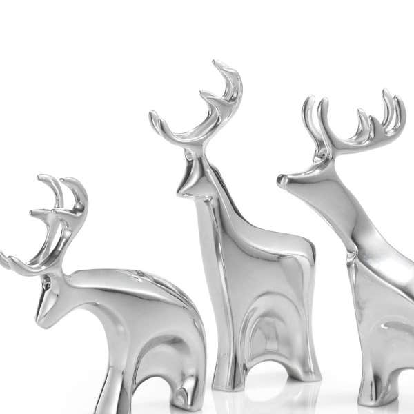 Royal Worcester Nambé Holiday Set Of 3 Miniature Blitzen Reindeer