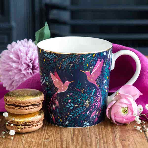 Royal Worcester India Mug Hummingbird Paradise