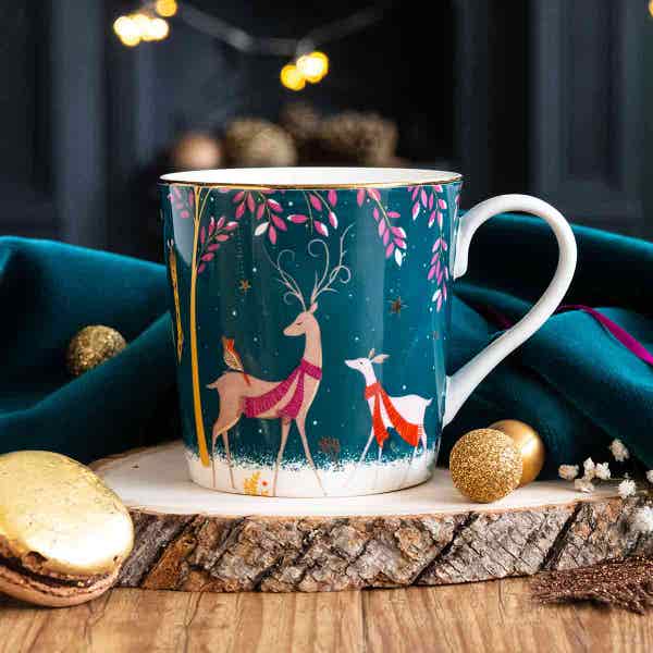 Royal Worcester Woodland Tales Mug Deer & Robin