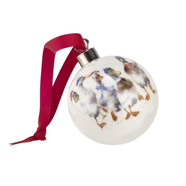Royal Worcester Royal Worcester Wrendale Designs Christmas Decorations All Wrapped Up Ducks