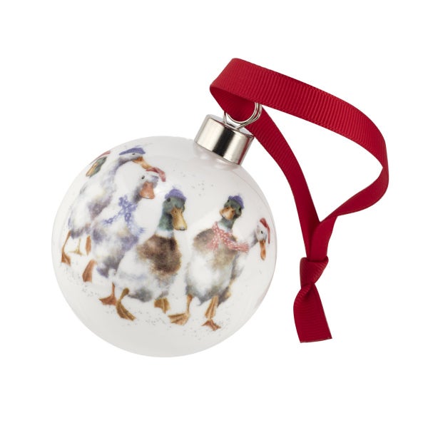Royal Worcester Royal Worcester Wrendale Designs Christmas Decorations All Wrapped Up Ducks