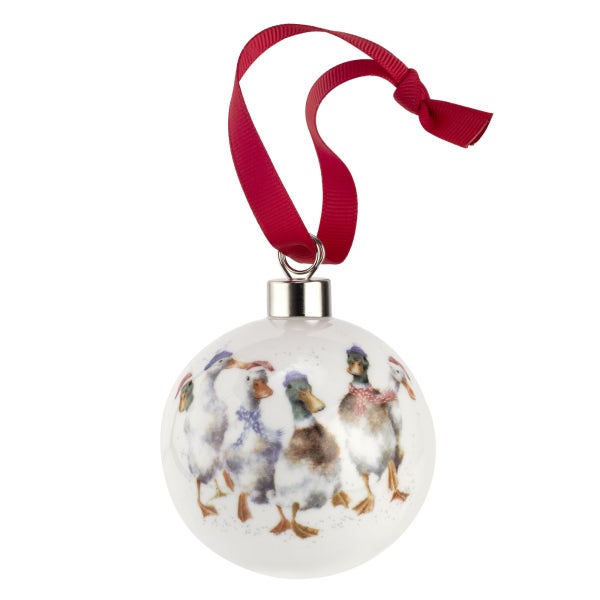 royal worcester Royal Worcester Wrendale Designs Christmas Decorations All Wrapped Up Ducks
