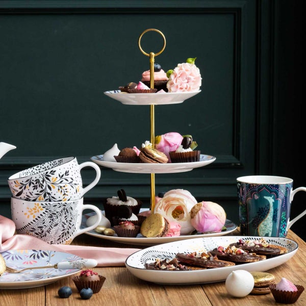 Royal Worcester Sara Miller India 3-Tier Cake Stand