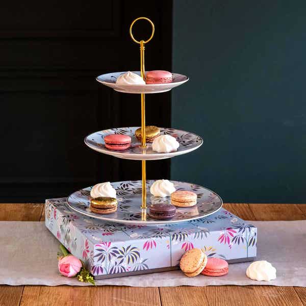 Royal Worcester Sara Miller India 3-Tier Cake Stand