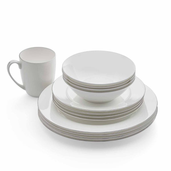 Royal Worcester Serendipity Platinum 16 Piece Dinner Set