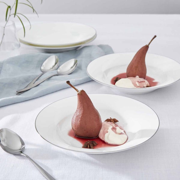 Royal Worcester Serendipity Platinum Set Of 4 Soup Plates