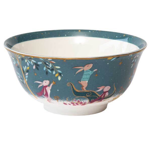 royal worcester Woodland Tales Candy Bowl Rabbit Sleigh