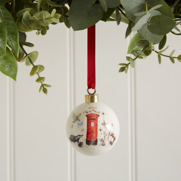 Royal Worcester Wrendale Designs Annual Xmas Post Bauble