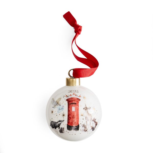 royal worcester Wrendale Designs Annual Xmas Post Bauble