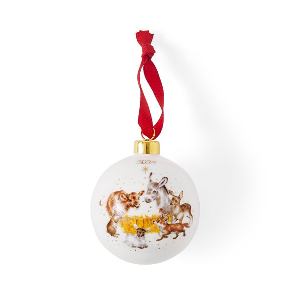 royal worcester Wrendale Designs Away in a Manger Bauble