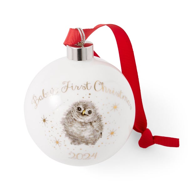 Royal Worcester Wrendale Designs Baby's 1st Christmas Bauble