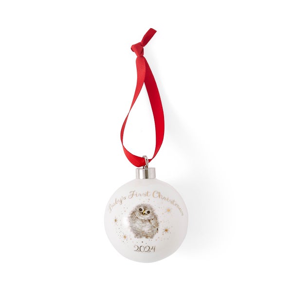 Royal Worcester Wrendale Designs Baby's 1st Christmas Bauble