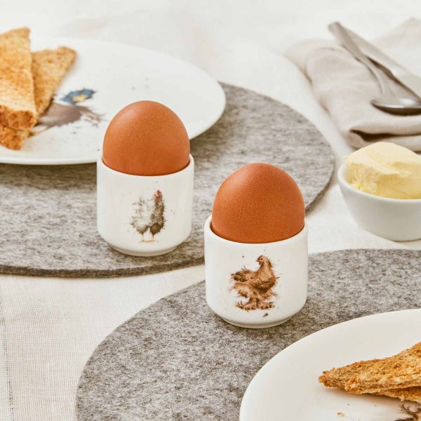 Royal Worcester Wrendale Designs Chickens Set Of 2 Egg Cups