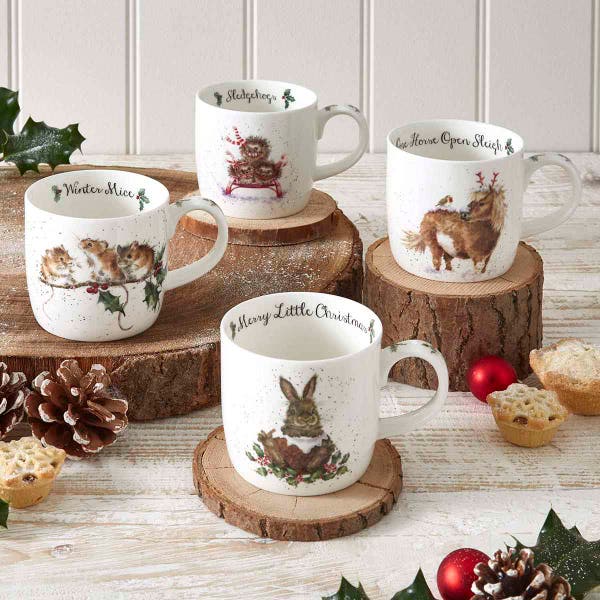 Royal Worcester Wrendale Designs Christmas Gift Set Of 4 Mugs