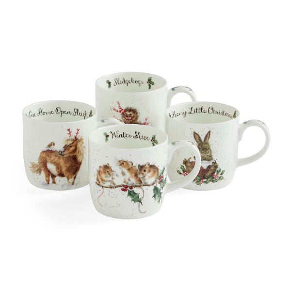 royal worcester Wrendale Designs Christmas Gift Set of 4 Mugs