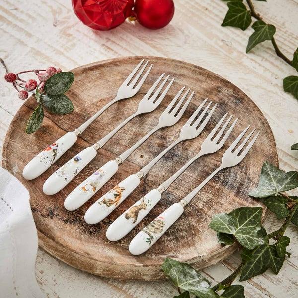 Royal Worcester Wrendale Designs Christmas Pastry Forks