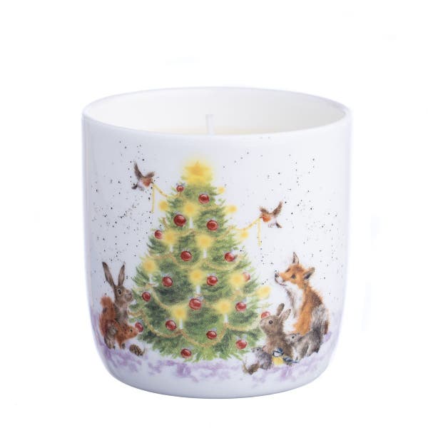 royal worcester Wrendale Designs Christmas Tree Candle