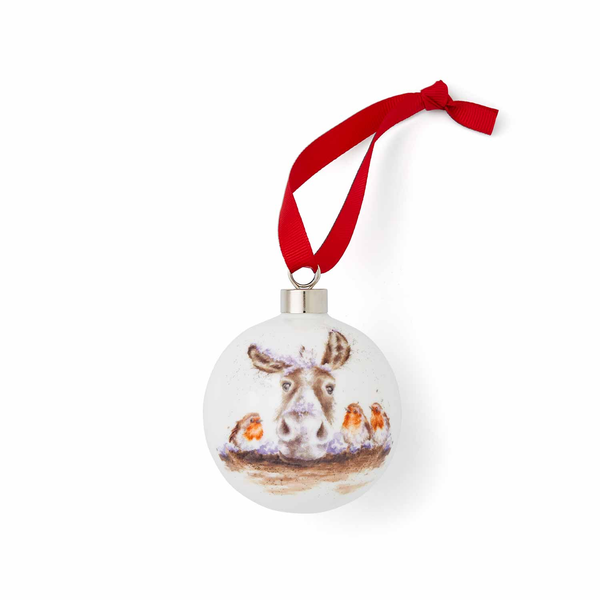 royal worcester Wrendale Designs Donkey Christmas Bauble