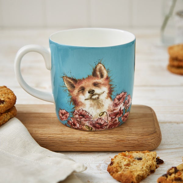 Royal Worcester Wrendale Designs Fox In Poppy Field Mug