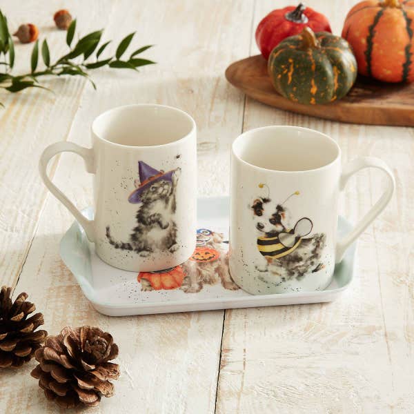 Royal Worcester Wrendale Designs Halloween Mug & Tray Set