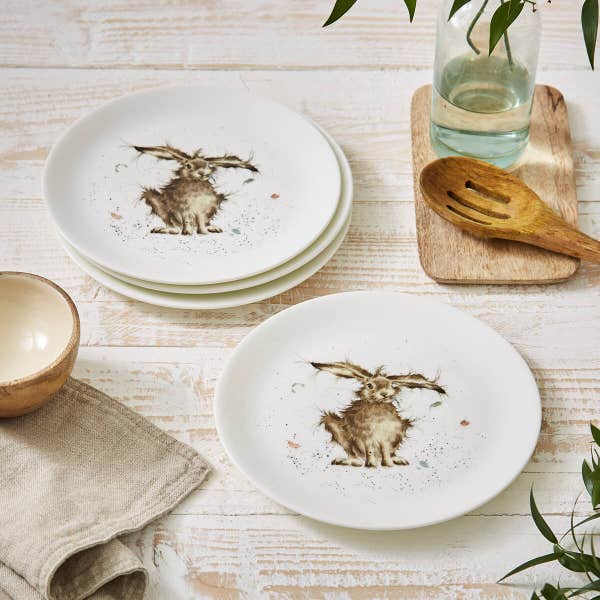 Royal Worcester Wrendale Designs Hare Set Of 4 Coupe Plates