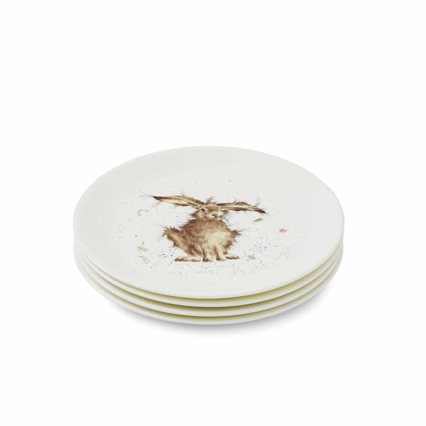 royal worcester Wrendale Designs Hare Set of 4 Coupe Plates