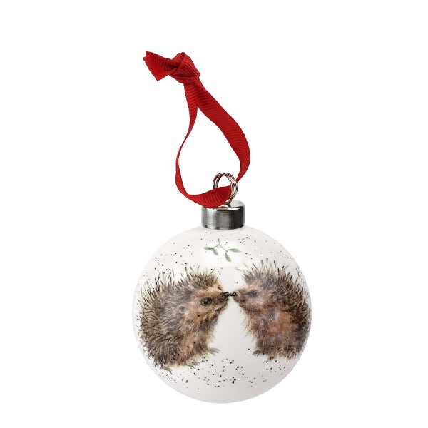 royal worcester Wrendale Designs Hedgehugs Christmas Bauble