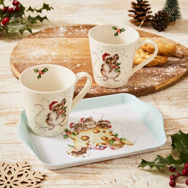 Royal Worcester Wrendale Designs Holly Jolly Mug & Tray Set