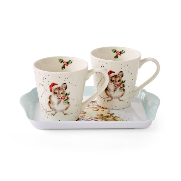 Royal Worcester Wrendale Designs Holly Jolly Mug & Tray Set