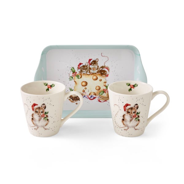 royal worcester Wrendale Designs Holly Jolly Mug & Tray Set