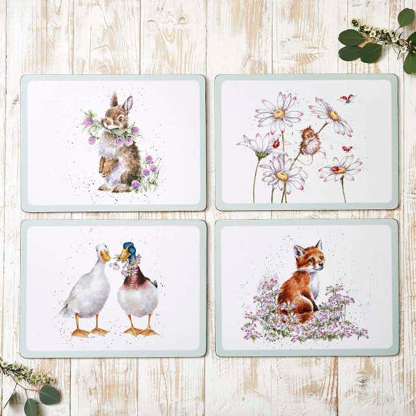 Royal Worcester Wrendale Designs Large Wildflowers 4 Placemats