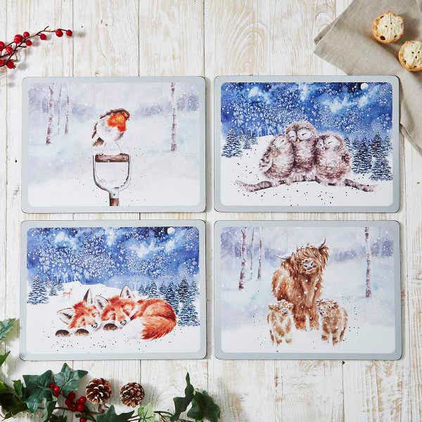Royal Worcester Wrendale Designs Large Winter Sky 4 Placemats