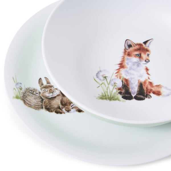 Royal Worcester Wrendale Designs Little Wren Melamine Plate & Bowl Set