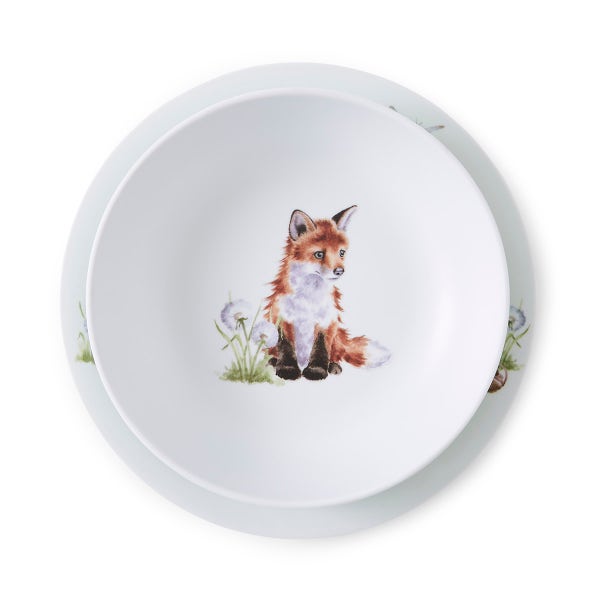 royal worcester Wrendale Designs Little Wren Melamine Plate & Bowl Set