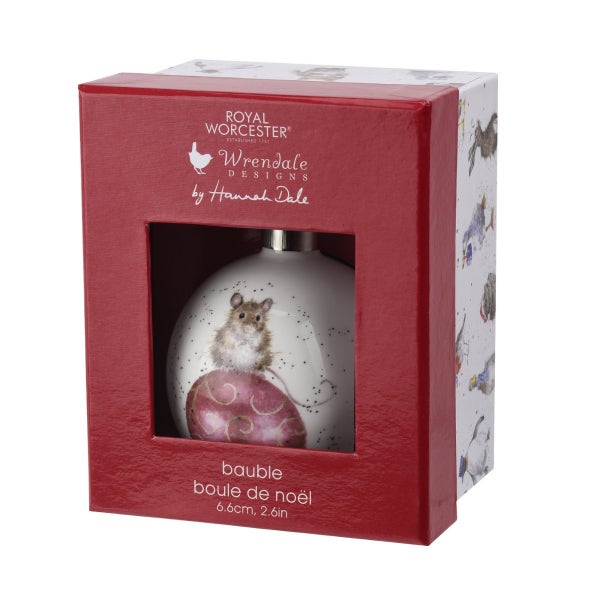 Royal Worcester Wrendale Designs Mouse Christmas Decoration