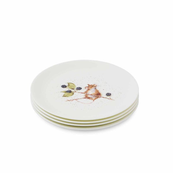 royal worcester Wrendale Designs Mouse Set of 4 Coupe Plates