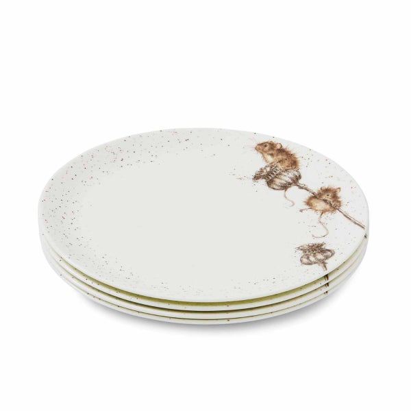 royal worcester Wrendale Designs Mouse Set of 4 Coupe Plates