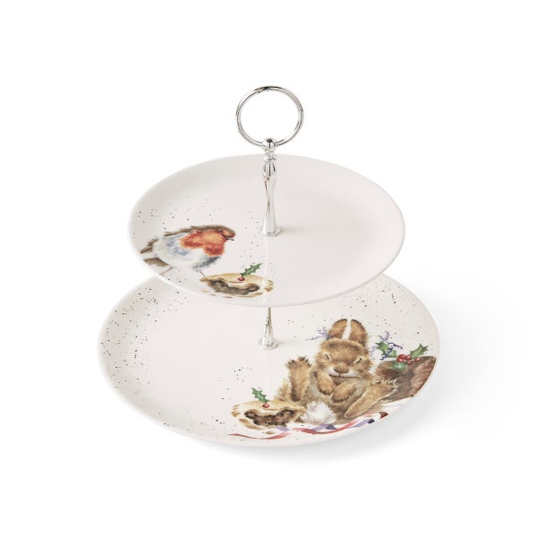 Royal Worcester Wrendale Designs Robin & Bunny Cake Stand