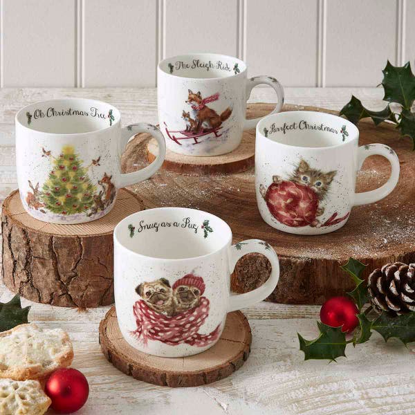 Royal Worcester Wrendale Designs Seasonal Gift Set Of 4 Mugs