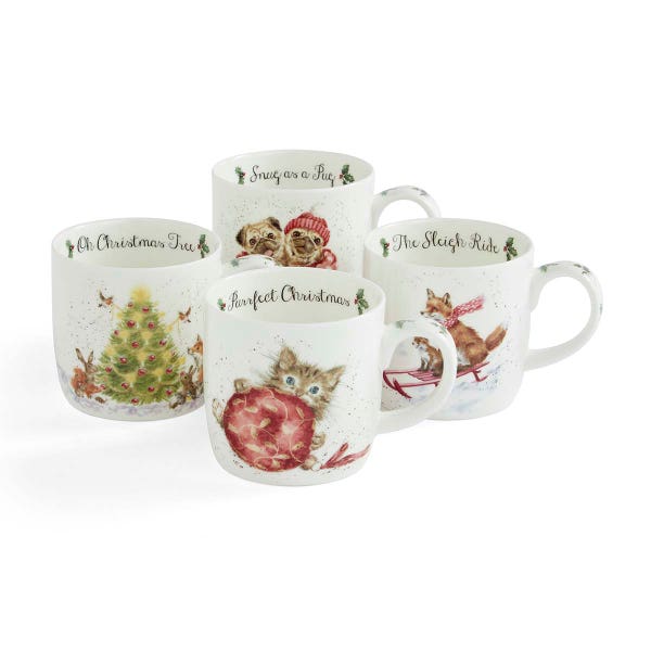 royal worcester Wrendale Designs Seasonal Gift Set of 4 Mugs