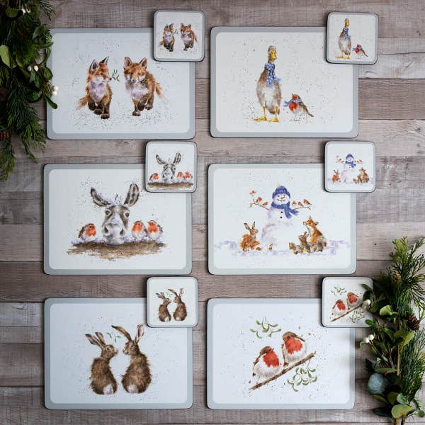 Royal Worcester Wrendale Designs Set Of 6 Christmas Placemats