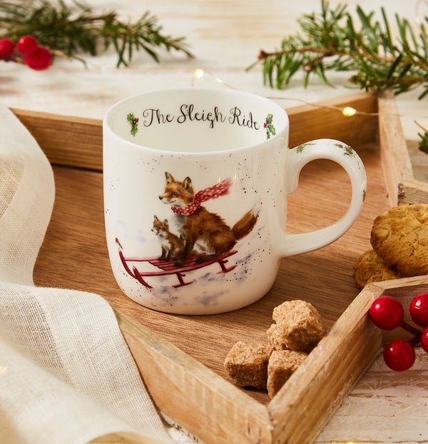 Royal Worcester Wrendale Designs The Sleigh Ride Mug