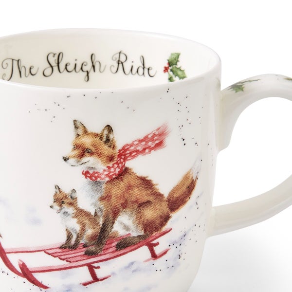Royal Worcester Wrendale Designs The Sleigh Ride Mug