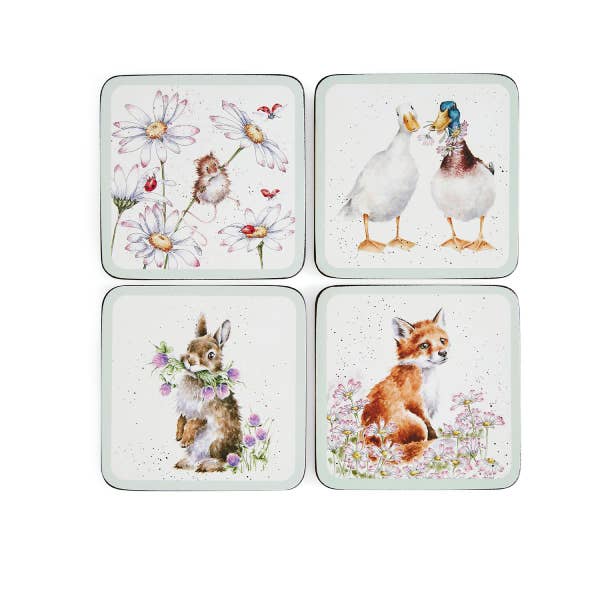 royal worcester Wrendale Designs Wildflowers 4 Coasters