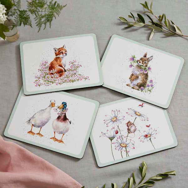 Royal Worcester Wrendale Designs Wildflowers 4 Placemats