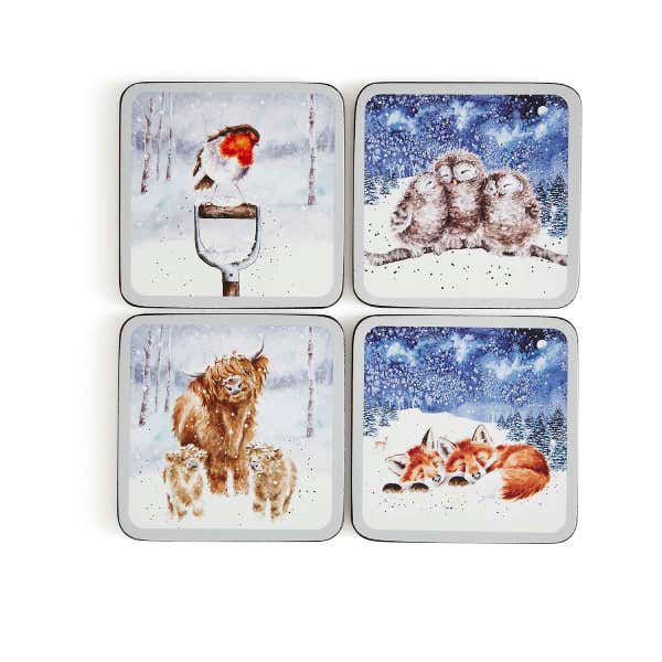 royal worcester Wrendale Designs Winter Sky 4 Coasters