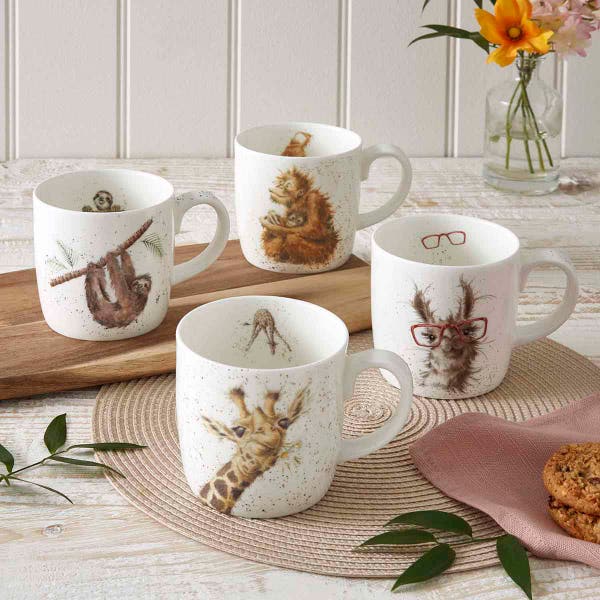 Royal Worcester Wrendale Designs Zoo Gift Set Of 4 Mugs